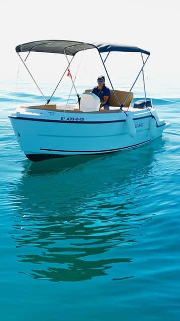 Benalmádena: license-Free Rent Boat for Dolphin Watching - A comfortable small boat, not a luxury yacht