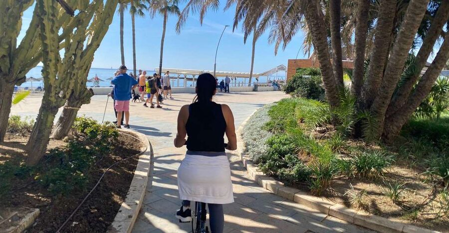 Estepona Bike Tour - Pausing at Puerto Pesquero de Estepona
