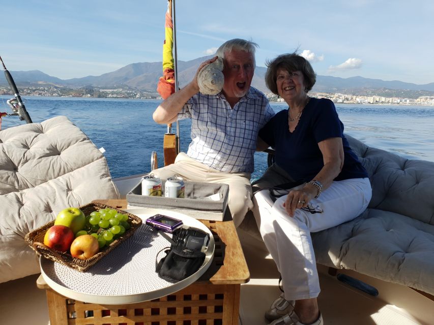 Estepona: Sunset boat trip & Cava & Tapa - Cava, mojama, and snacks on deck