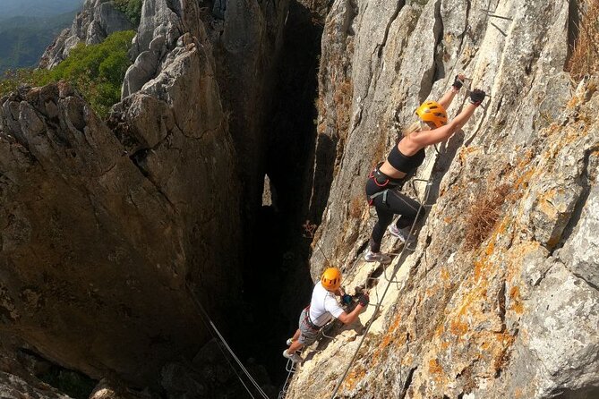 From Estepona: Guided Via Ferrata Adventure in Benalauría - The two K2 bridges are the main thrill