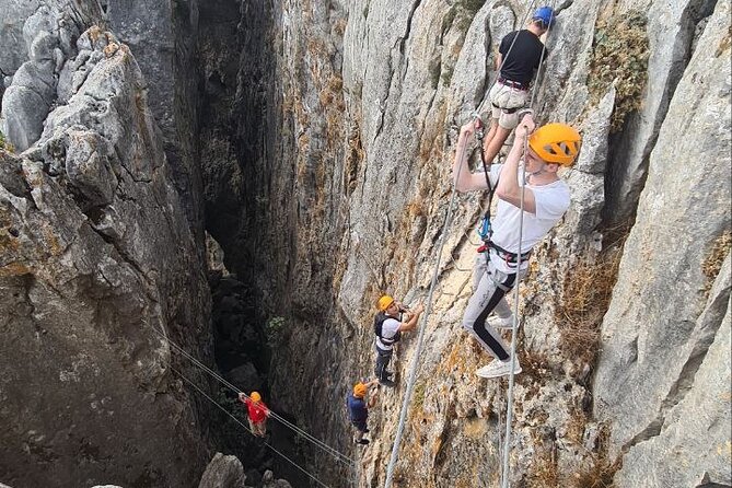 From Estepona: Guided Via Ferrata Adventure in Benalauría - The first section, entering the small canyon
