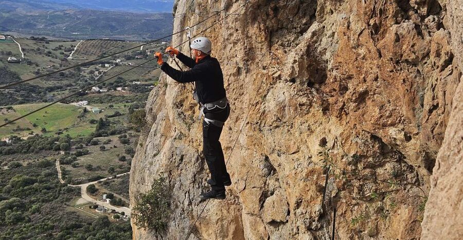 From Estepona: Vía Ferrata de Casares guided climbing tour - Climbing 45 meters over a 100-meter route