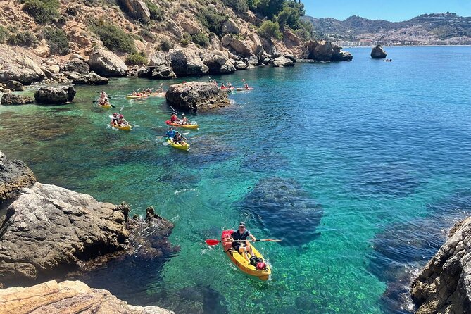 Kayak and Snorkeling Excursion in Maro Cerro Gordo Cliffs - Guides, kayaks, and family suitability