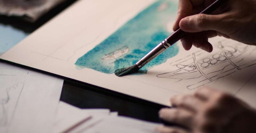Malaga: Drawing & Painting Lesson Outdoors - Starting beside the Centre Pompidou Colors Cube