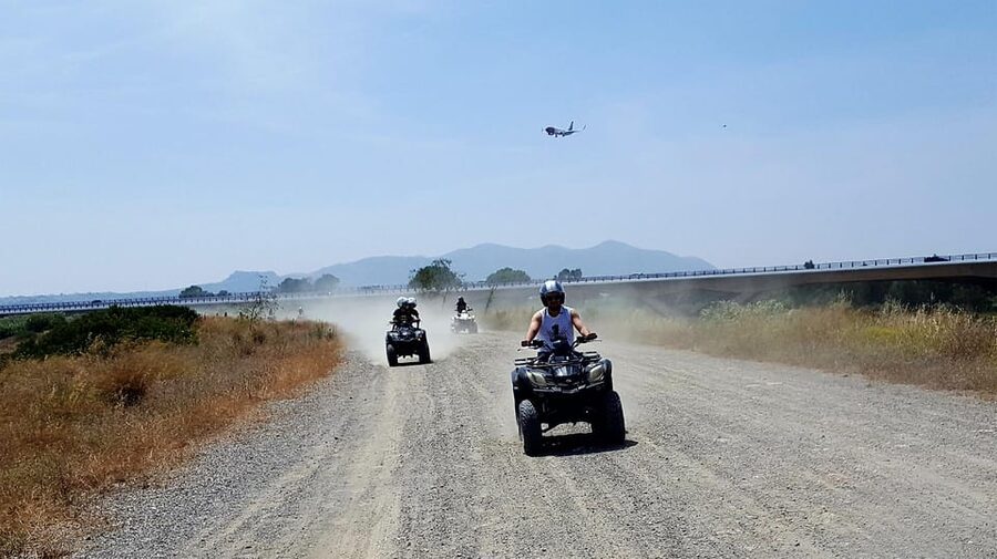 Malaga: Land and River Guided Quad Tour 1-Hour (2-Persons) - Planes overhead near Málaga Airport