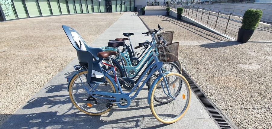 Malaga: Private Bike Rental - Reaching the port and La Malagueta beach