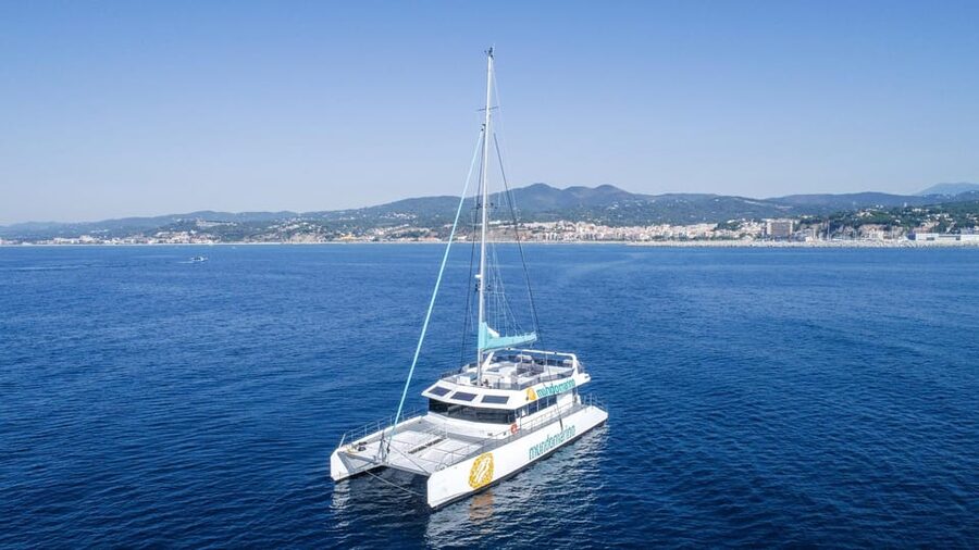 Malaga: Sailing Catamaran with Swimming and Paella Lunch - Catamaran Shooting Star and the onboard setting