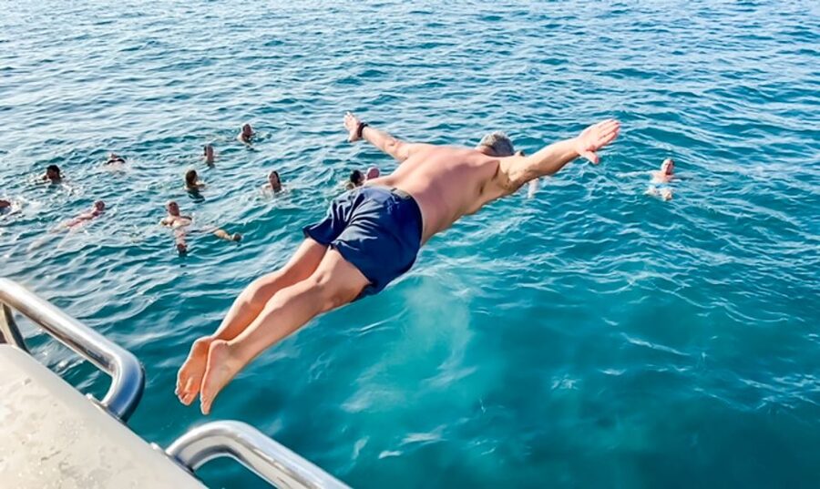 Málaga: Scenic Catamaran Cruise - The bow nets are the best seats