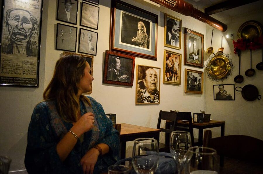 Málaga: Wine & Tapas Tour - Vermouth, Sherry, sausage, and cheese in a small bar