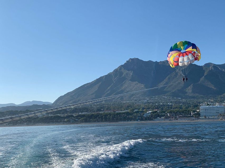 Marbella from the heights: Parasailing - Taking off from Marbella’s port