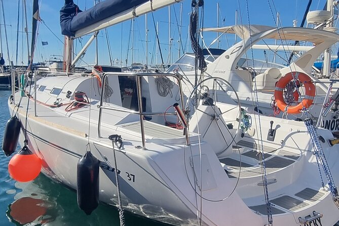 Marbella- sunset from a sailboat with drinks - Setting sail from Puerto la Bajadilla