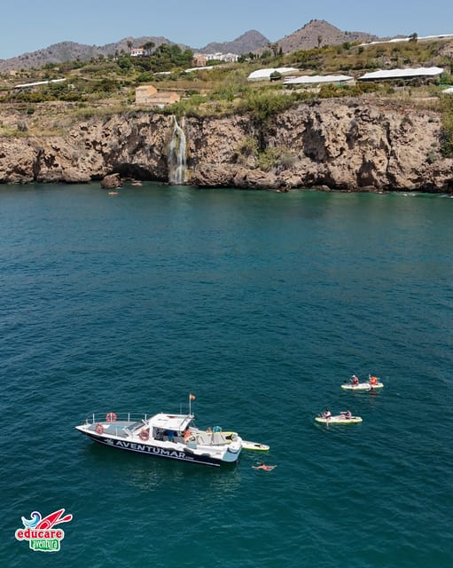 Nerja: Maro Waterfall Boat Trip with Paddleboarding & Drink - GoPro photos add practical value