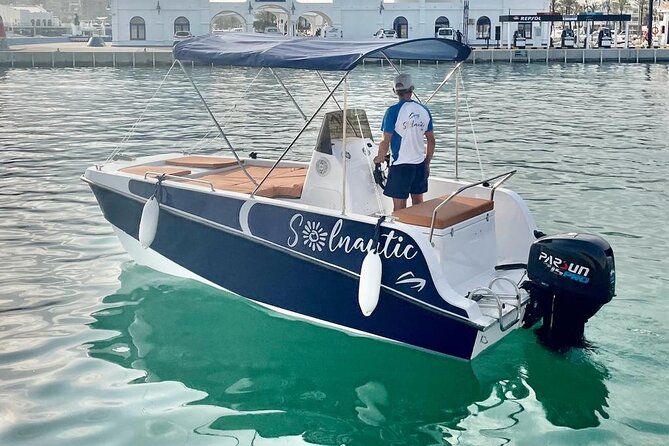 New 2025!! Unlicensed boat for dolphin watching - Taking the helm from Benalmádena’s Puerto Marina