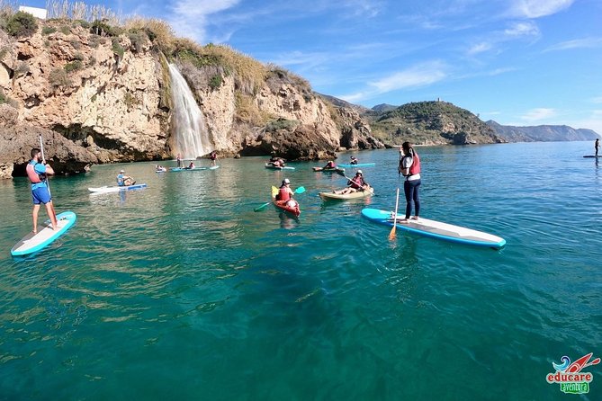 Paddle Surf Route Cliffs Nerja and Cascada de Maro + Snorkel - The Cliffs of Maro and the bird habitat