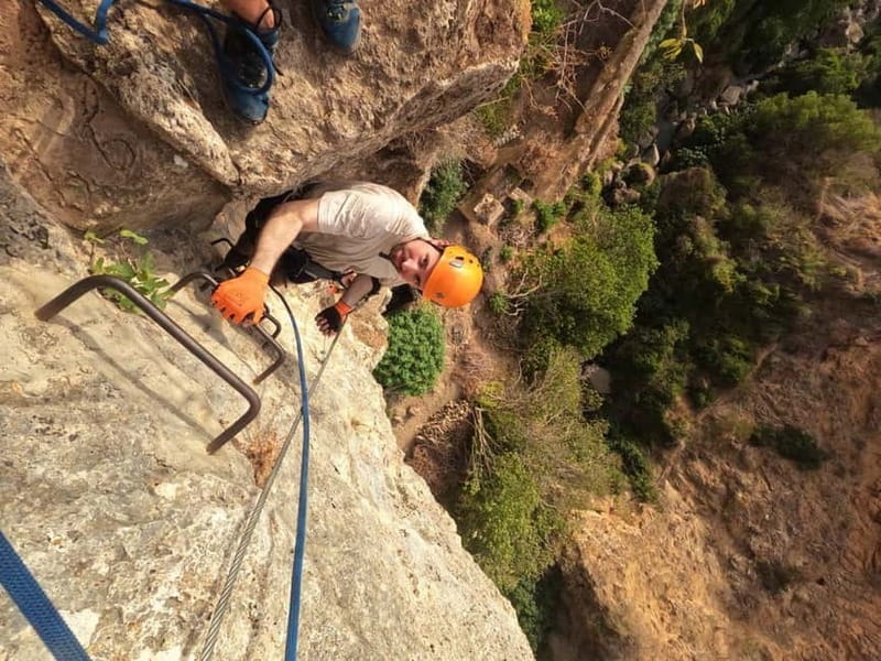 Ronda: Tajo de Ronda Via Ferrata Guided Climbing Tour - Learning the safety system before the climb