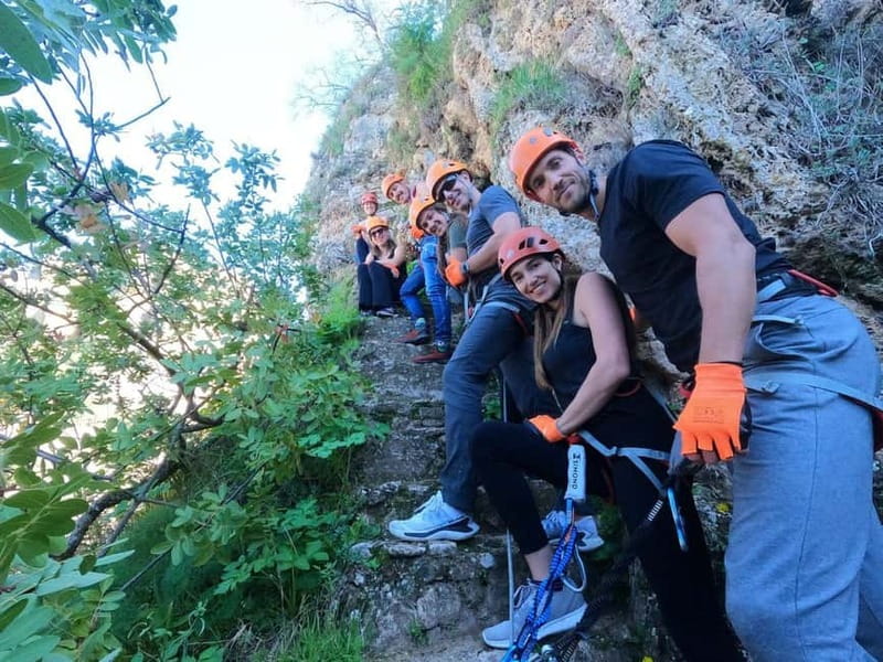 Ronda: Tajo de Ronda Via Ferrata Guided Climbing Tour - Seeing Puente Nuevo from the rock face